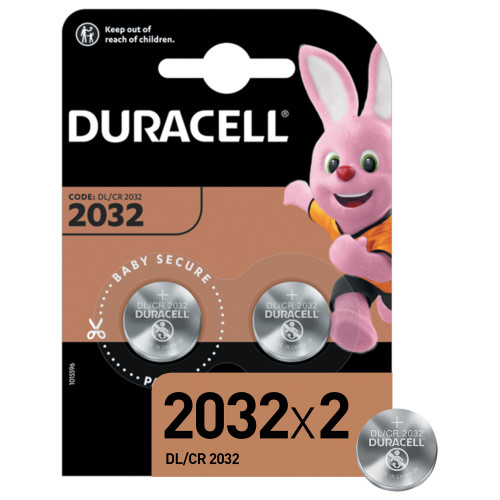 Батарейка Duracell CR2032 2шт Lithium 3V по цене 250 ₽