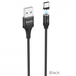 Кабель USB - Type-C HOCO U76 магнитный, 3А, 1.2м, тканевый черный