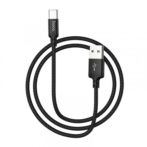 Кабель USB - Type-C HOCO X14, 3А, 2м, тканевый черный