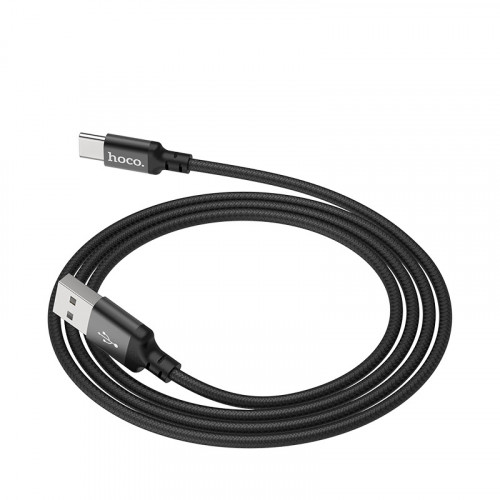 Кабель USB - Type-C HOCO X14, 3А, 2м, тканевый черный