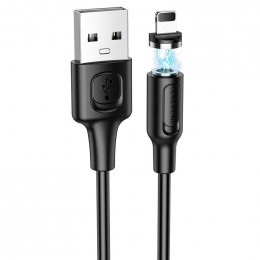 Кабель USB - Lightning Borofone BX41 магнитный, 2.4А, 1м, черный