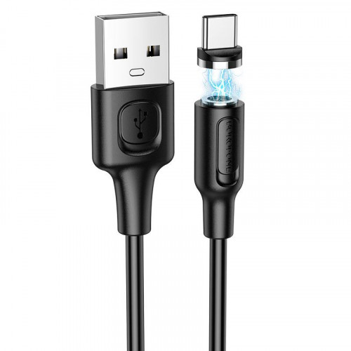 Кабель USB - Type-C Borofone BX41 магнитный, 3А, 1м, черный по цене 350 ₽