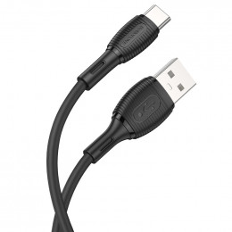 Кабель USB - Type-C Borofone BX86, 3.0А, 1м, силикон, черный