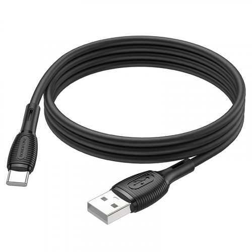 Кабель USB - Type-C Borofone BX86, 3.0А, 1м, силикон, черный