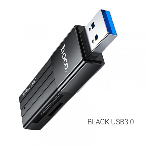 Переходник/Адаптер HOCO HB20 Mindful 2 в 1 USB3.0 (m) - TF/SD, черный