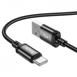 Кабель USB - Type-C HOCO X89, 3А, 1м, тканевый черный