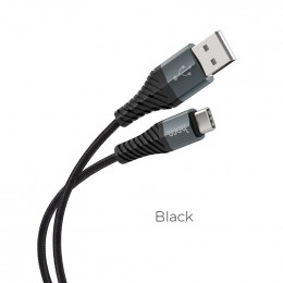 Кабель USB - Type-C HOCO X38, 3А, 1м, тканевый черный