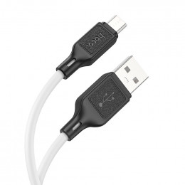 Кабель USB - Micro-usb HOCO X90, 2.4А, 1м, силикон, белый