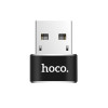 Адаптер Hoco UA6 USB (папа) на USB-C (мама), черный