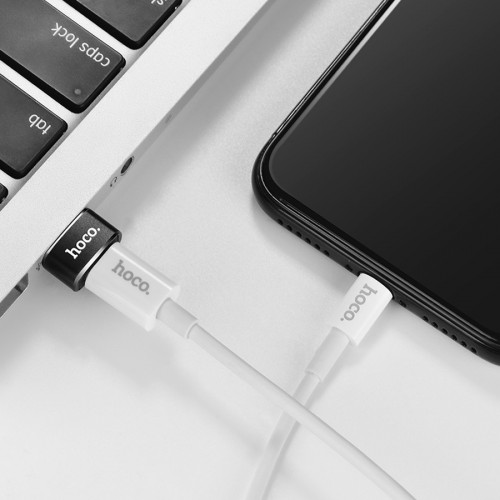 Адаптер Hoco UA6 USB (папа) на USB-C (мама), черный