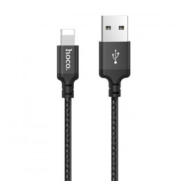 Кабель USB - Lightning HOCO X14, 2.4А, 1м, тканевый черный