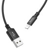 Кабель USB - Lightning HOCO X14, 2.4А, 1м, тканевый черный