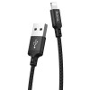 Кабель USB - Lightning HOCO X14, 2.4А, 1м, тканевый черный