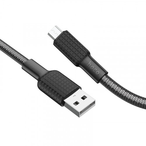 Кабель USB - Micro-usb HOCO X69, 2.4А, 1м, нейлон, черный