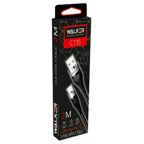 Кабель USB - Micro-usb Walker C735, 2м, черный