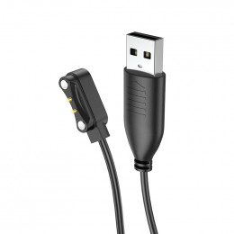 Кабель USB HOCO для смарт-часов Y5 Pro/Y7/Y8 магнитный, 0.61м, черный