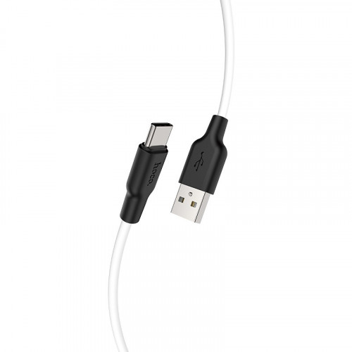 Кабель USB - Type-C HOCO X21 Plus, 3А, 1м, силиконовый, белый