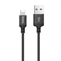 Кабель USB - Lightning HOCO X14, 2.4А, 2м, тканевый черный