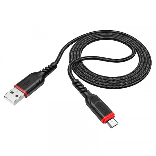 Кабель USB - Micro-usb HOCO X59, 2.4А, 1м, тканевый черный