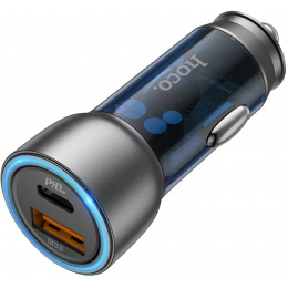 Автомобильное зарядное устройство HOCO NZ8 USB+Type-C, PD25W+QC3.0, 43W, синий