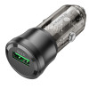 Автомобильное зарядное устройство Borofone BZ23 USB, QC3.0, 18W, прозрачный черный