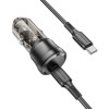 Автомобильное зарядное устройство Borofone BZ24 Type-C, QC3.0, 20W + кабель Type-C, прозрачный черный