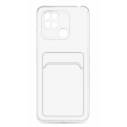 Чехол Xiaomi Redmi 10C/Poco C40 силикон прозрачный с визитницей