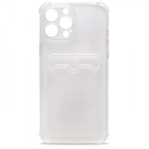 Чехол iPhone 13 Pro силикон прозрачный с визитницей