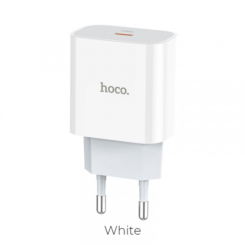 СЗУ HOCO C76A Plus 1xUSB-C, 3A, 20W, QC3.0, белый по цене 490 ₽