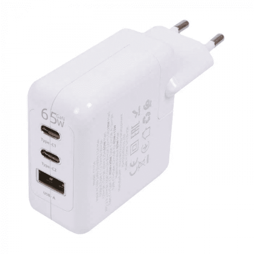 СЗУ 2Type-C+USB HOCO C115A, 65W, QC3.0, белый по цене 1 190 ₽