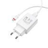 СЗУ USB Borofone BA21A, QC3.0, 18W + кабель micro-USB, 1м, белый