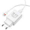 СЗУ USB Borofone BA21A, QC3.0, 18W + кабель Type-C, 1м, белый