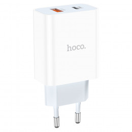 СЗУ Type-C+USB HOCO C97A, 3A, PD20W, QC3.0, белый