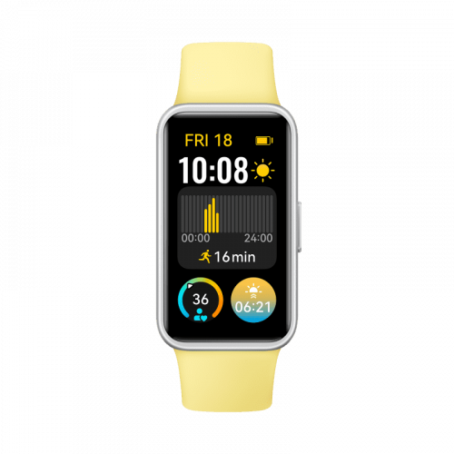 Фитнес браслет Huawei Band 9, лимонно-желтый / лимонно-желтый силиконовый ремешок (RU)