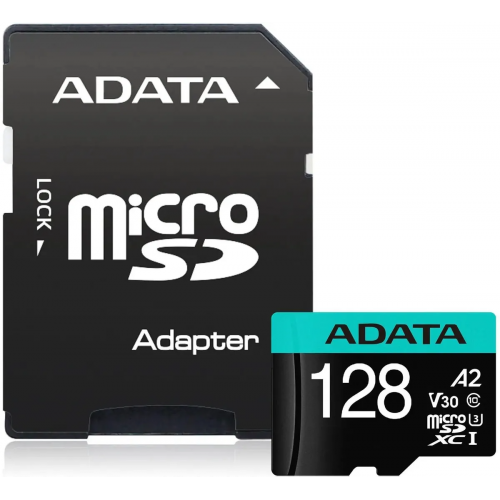 Карта памяти 128GB ADATA microSDXC Class 10[AUSDX128GUI3V30SA2-RA1]