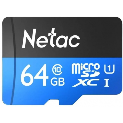 Карта памяти 64GB Netac P500 MicroSDHC Class 10 UHS-I 80MB/s (NT02P500STN-064G-R)