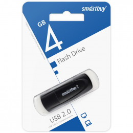 USB Flash накопитель 4GB Smartbuy Scout USB 2.0 (SB004GB2SCK), черный