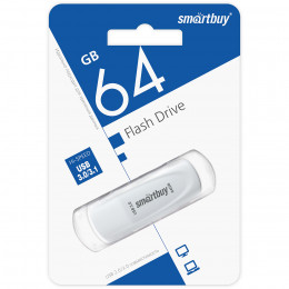 USB Flash накопитель 64GB Smartbuy Scout USB 3.0/3.1 (SB064GB3SCW), белый