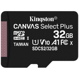Карта памяти 32GB Kingston microSDHC Class 10, V10, A1, UHS-I U1, R 100 МБ/с (SDCS2/32GBSP)