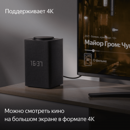 Умная колонка Яндекс Станция Макс с Zigbee, черный по цене 24 990 ₽
