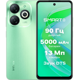 Смартфон Infinix Smart 8 4/128 ГБ, зеленый (RU)